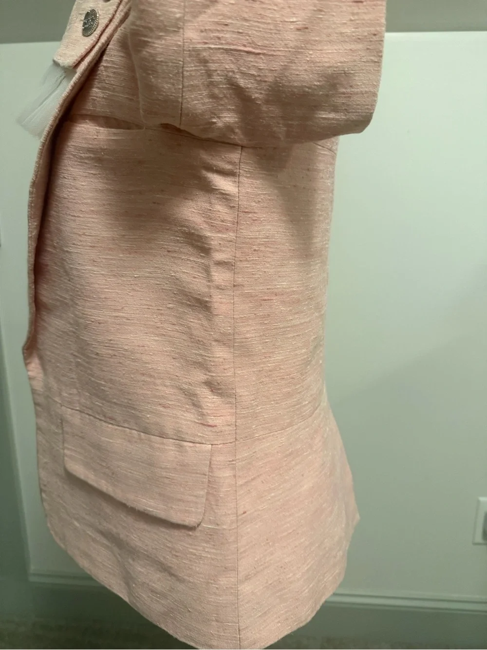 Chanel 17C Coco Cuba Pink Tweed Silk Blazer Pleated Tulle Cuff *Collectors Item*